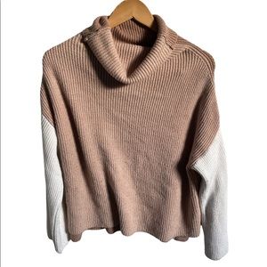 Miracle Long Sleeve Two Toned Sweater Top Womens Size M/L shirt cowl neck